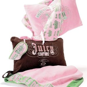 RARE Juicy Couture Velour Travel Pillow Set